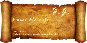 Hanus Jázmin névjegykártya